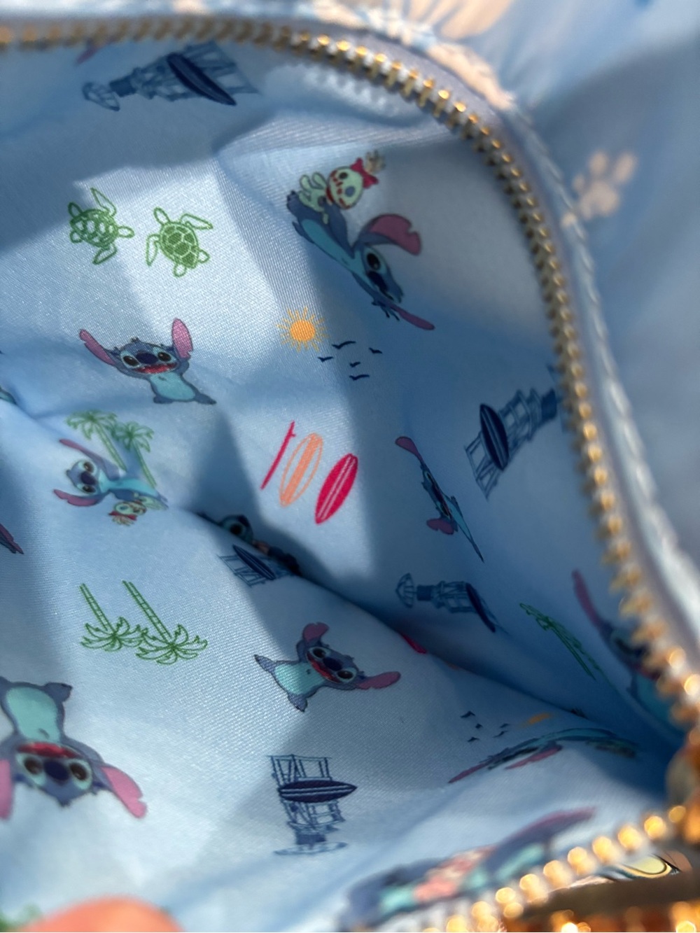 BoxLunch Exclusive Disney Lilo & Stitch Hibiscus Blue Backpack - Picture 9 of 15